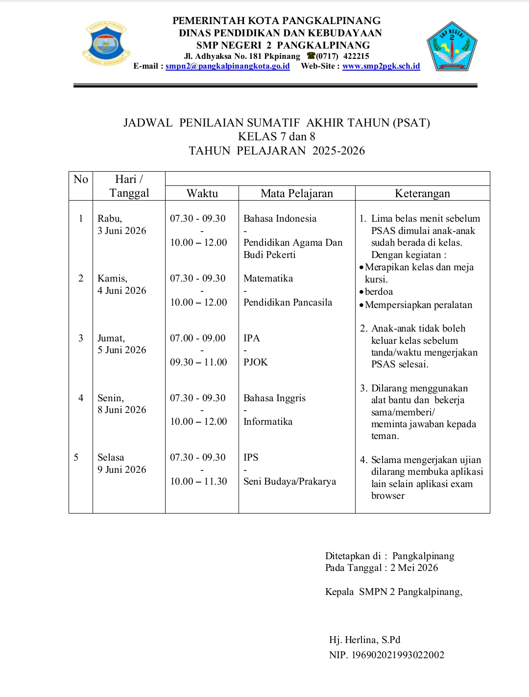 Kisi-Kisi PSAT Kelas 7 2026: